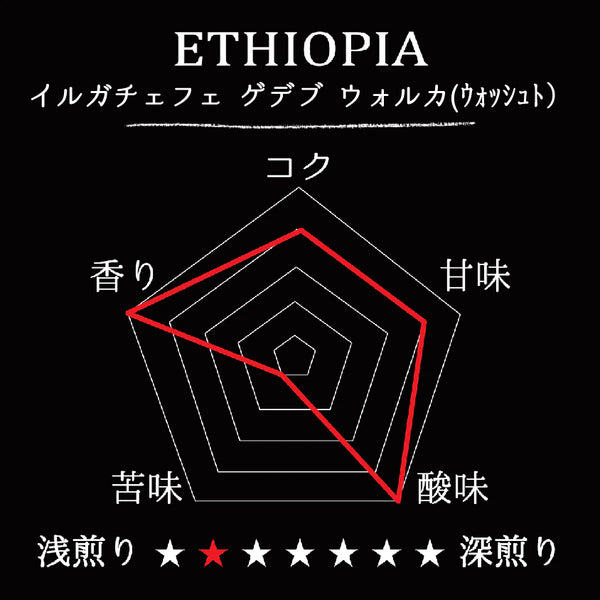 ETHIOPIA- Yirgacheffe gedeb worka G1/ エチオピア イルガチェフェ  ゲデブ ウォルカ(ｳｫｯｼｭﾄ）